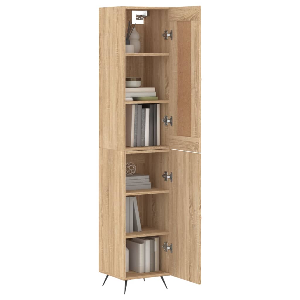 Highboard sonoma eik 34,5x34x180 cm konstruert tre