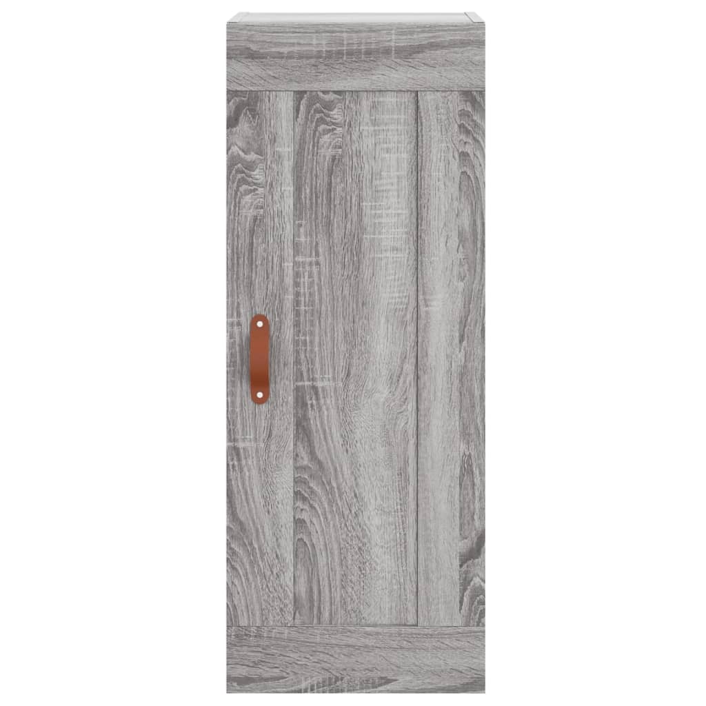 Highboard grå sonoma 34,5x34x180 cm konstruert tre