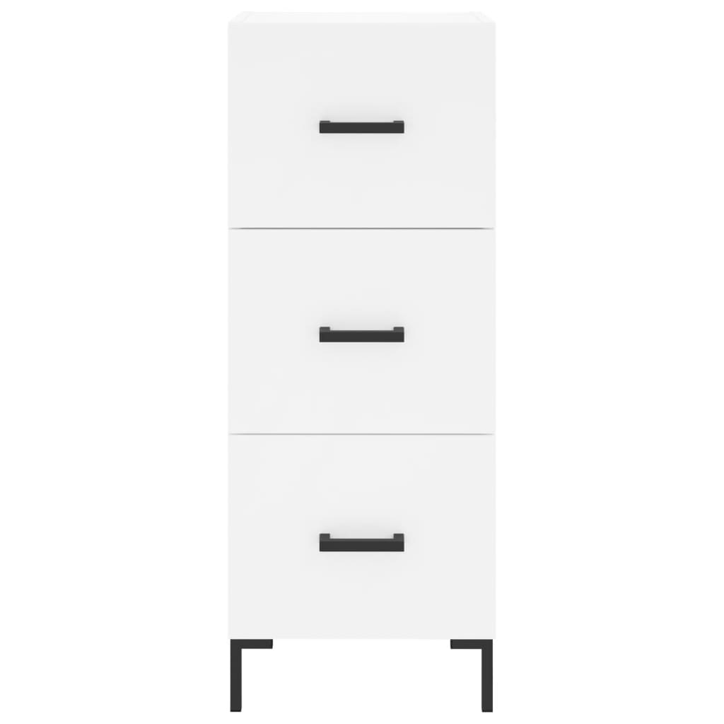 Highboard hvit 34,5x34x180 cm konstruert tre