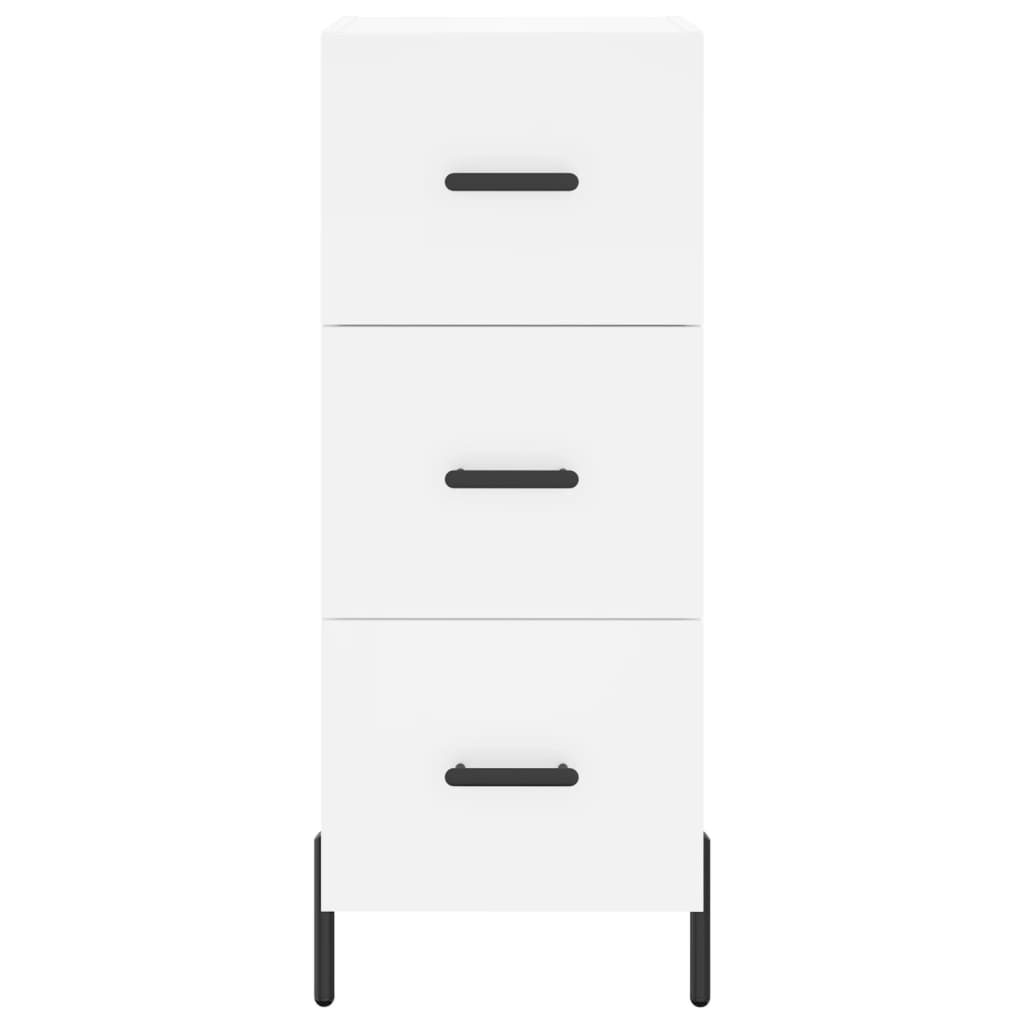 Highboard hvit 34,5x34x180 cm konstruert tre