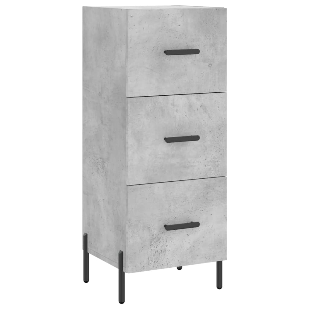 Highboard betonggrå 34,5x34x180 cm konstruert tre