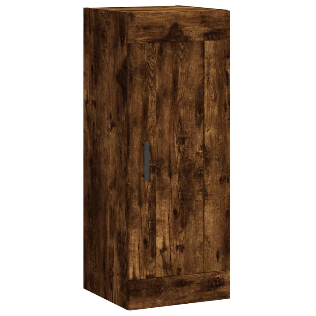Highboard røkt eik 34,5x34x180 cm konstruert tre