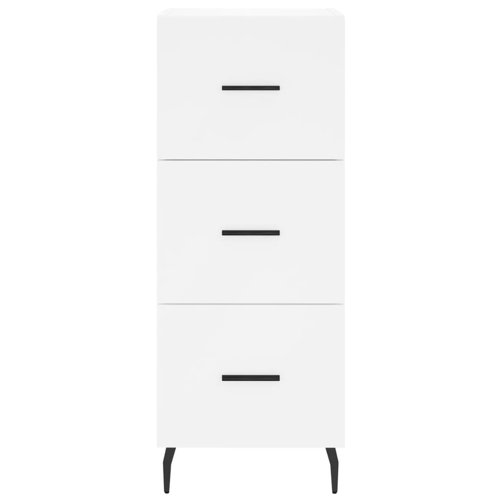 Highboard hvit 34,5x34x180 cm konstruert tre