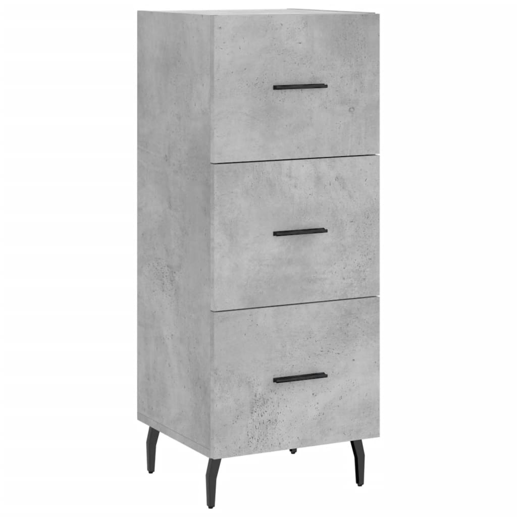 Highboard betonggrå 34,5x34x180 cm konstruert tre