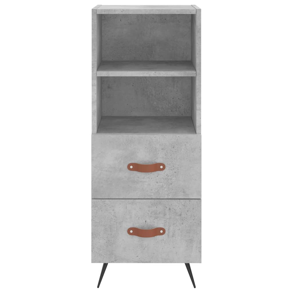 Highboard betonggrå 34,5x34x180 cm konstruert tre