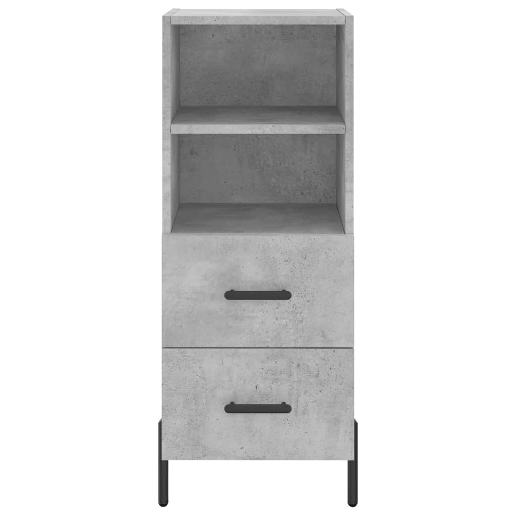 Highboard betonggrå 34,5x34x180 cm konstruert tre