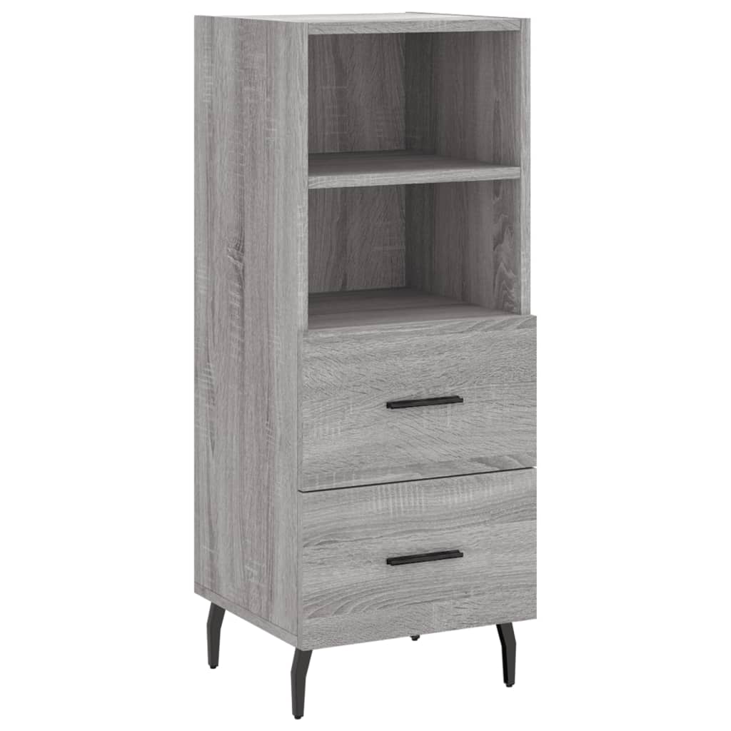 Highboard grå sonoma 34,5x34x180 cm konstruert tre