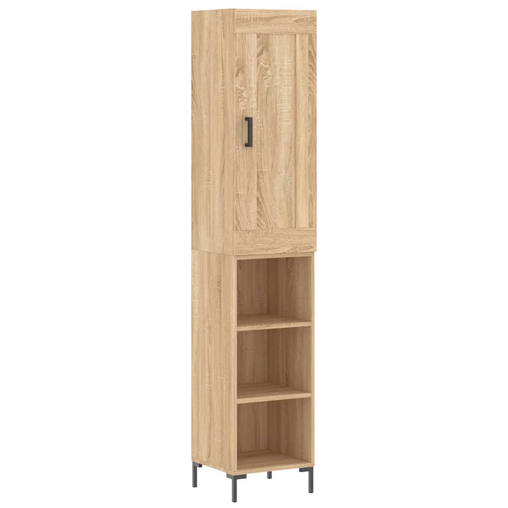 Highboard sonoma eik 34,5x34x180 cm konstruert tre