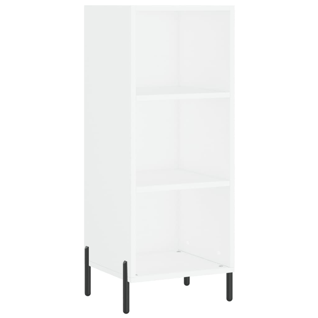 Highboard hvit 34,5x34x180 cm konstruert tre