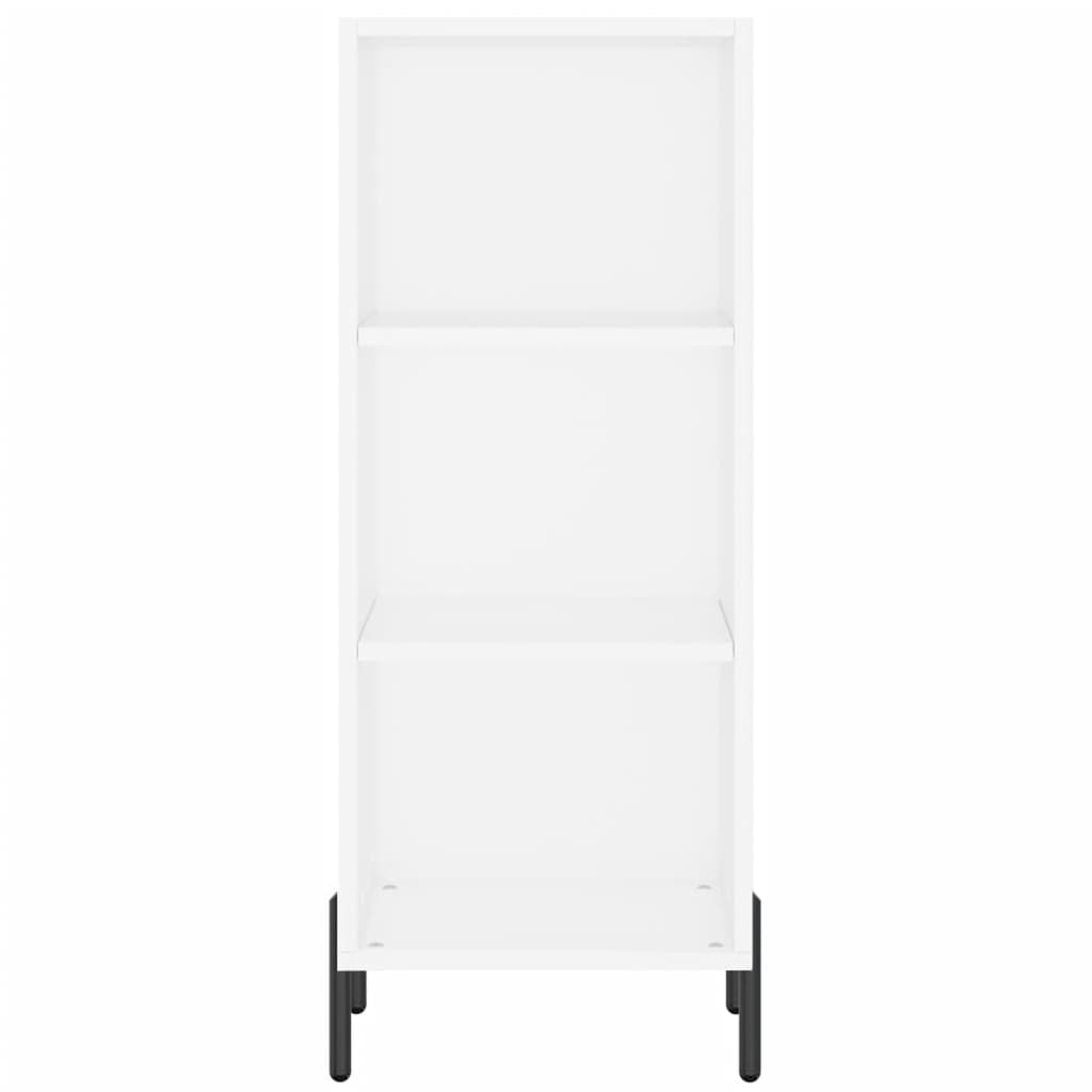 Highboard hvit 34,5x34x180 cm konstruert tre