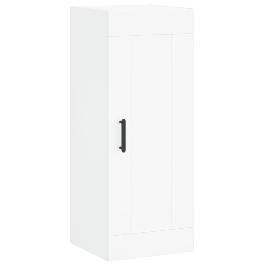 Highboard hvit 34,5x34x180 cm konstruert tre