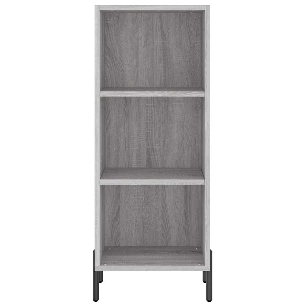 Highboard grå sonoma 34,5x34x180 cm konstruert tre