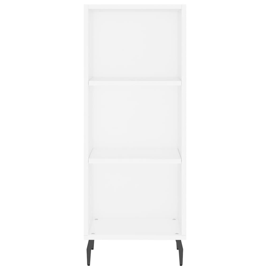 Highboard hvit 34,5x34x180 cm konstruert tre