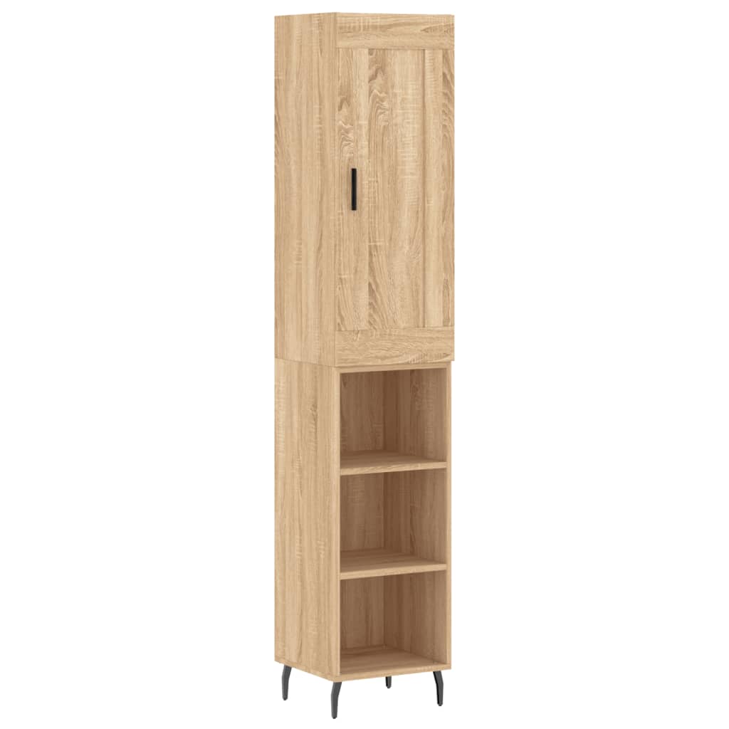 Highboard sonoma eik 34,5x34x180 cm konstruert tre