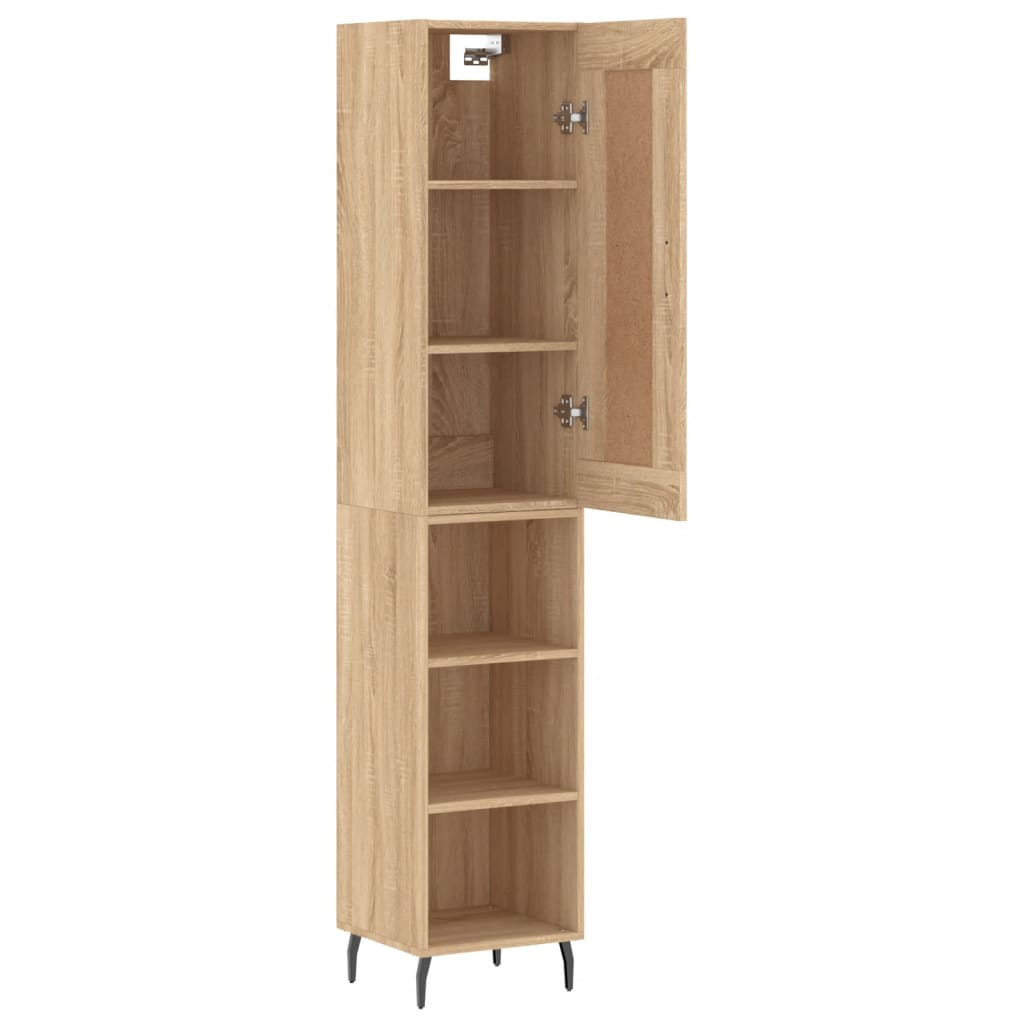 Highboard sonoma eik 34,5x34x180 cm konstruert tre
