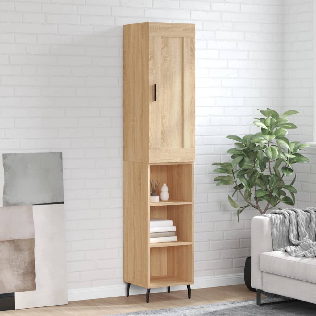 Highboard sonoma eik 34,5x34x180 cm konstruert tre