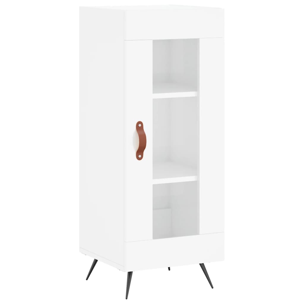 Highboard høyglans hvit 34,5x34x180 cm konstruert tre