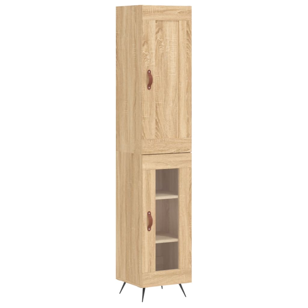 Highboard sonoma eik 34,5x34x180 cm konstruert tre