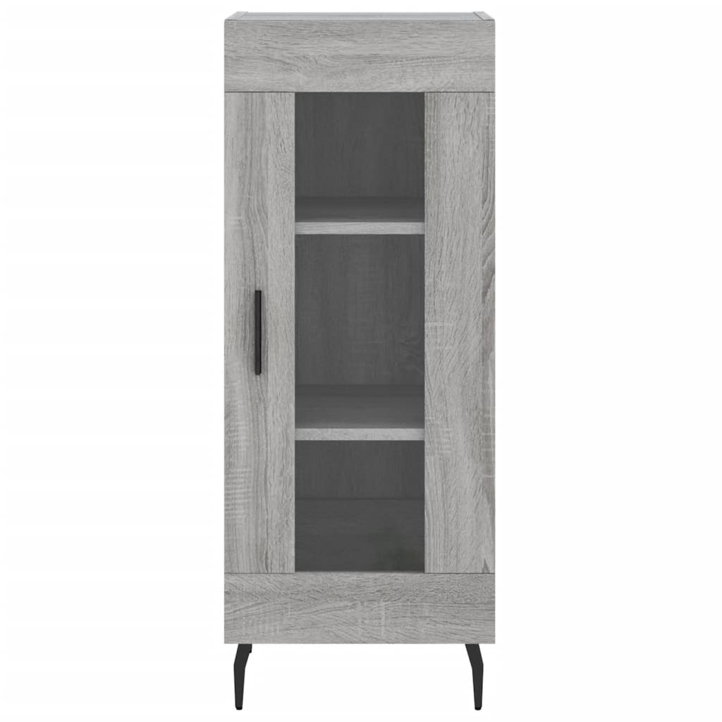 Highboard grå sonoma 34,5x34x180 cm konstruert tre