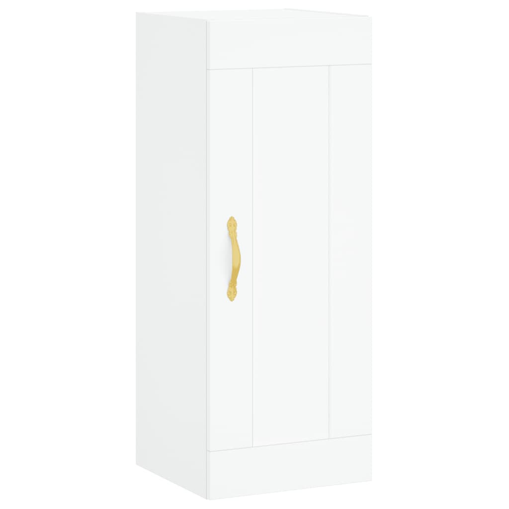 Highboard hvit 34,5x34x180 cm konstruert tre