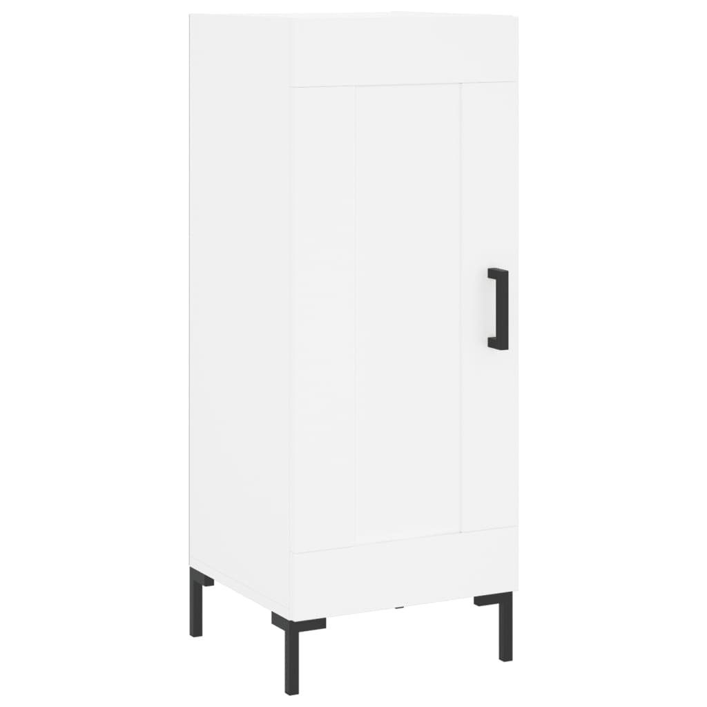 Highboard hvit 34,5x34x180 cm konstruert tre