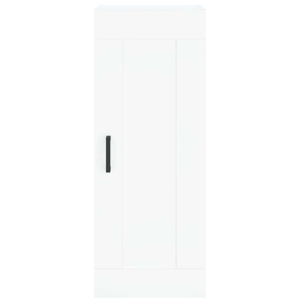 Highboard hvit 34,5x34x180 cm konstruert tre