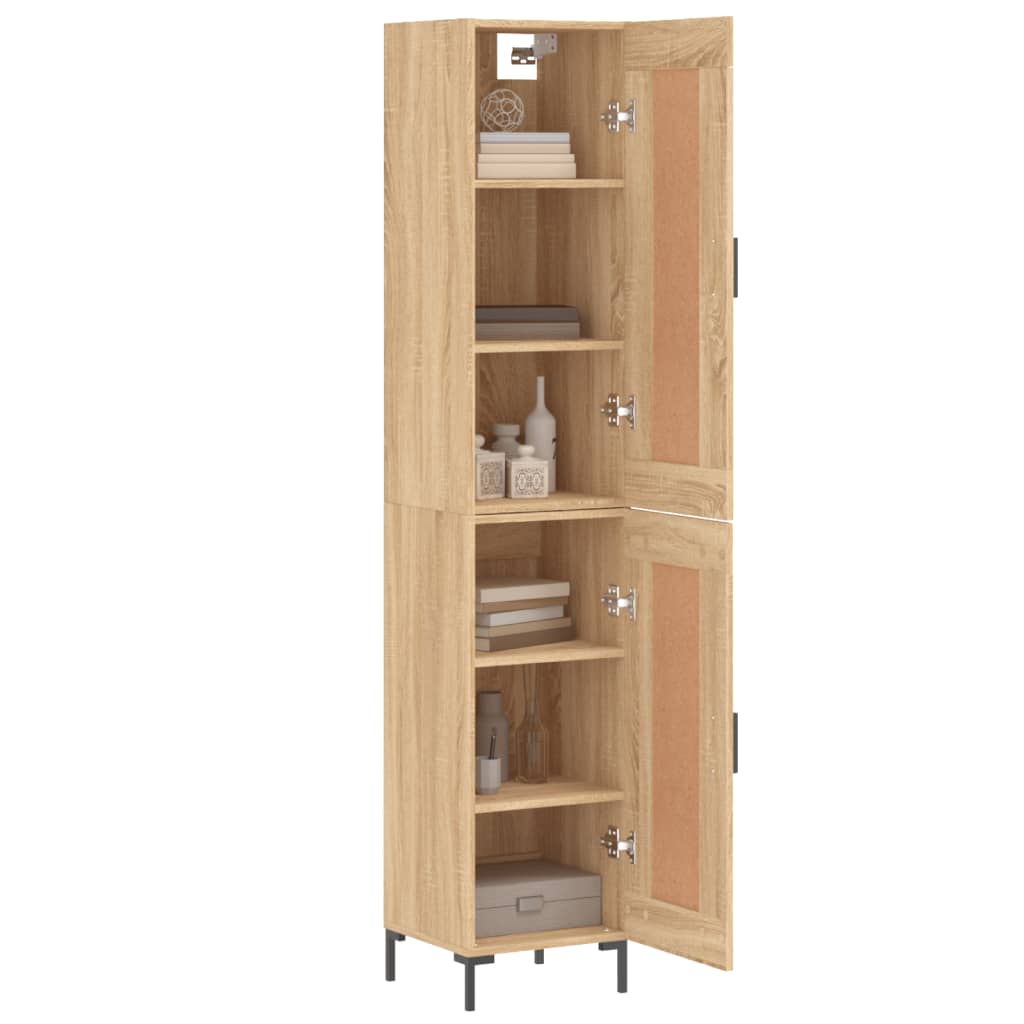Highboard sonoma eik 34,5x34x180 cm konstruert tre