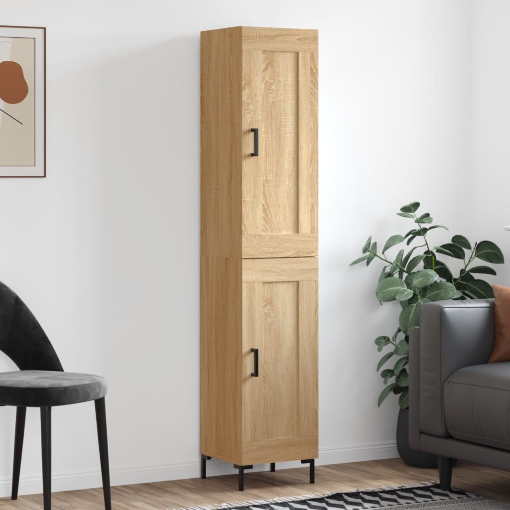Highboard sonoma eik 34,5x34x180 cm konstruert tre