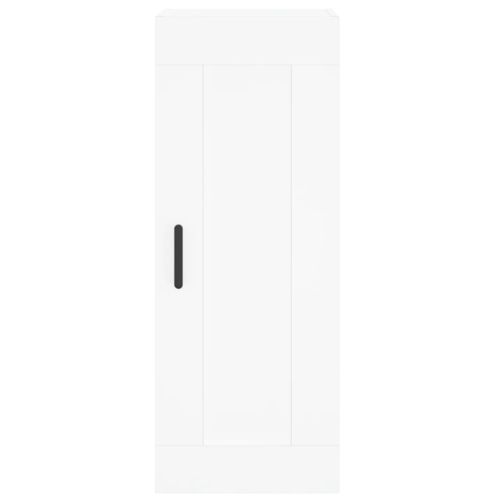 Highboard hvit 34,5x34x180 cm konstruert tre
