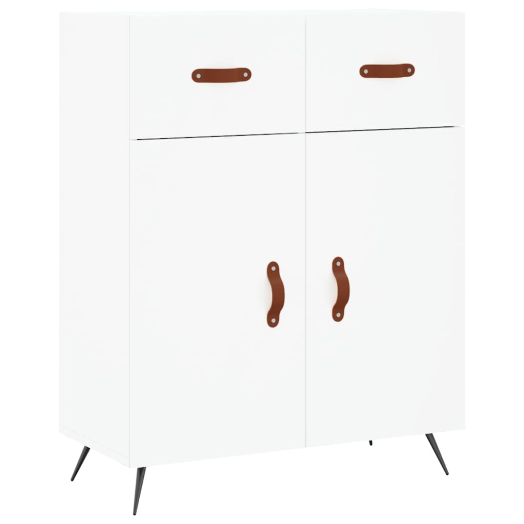 Highboard hvit 69,5x34x180 cm konstruert tre
