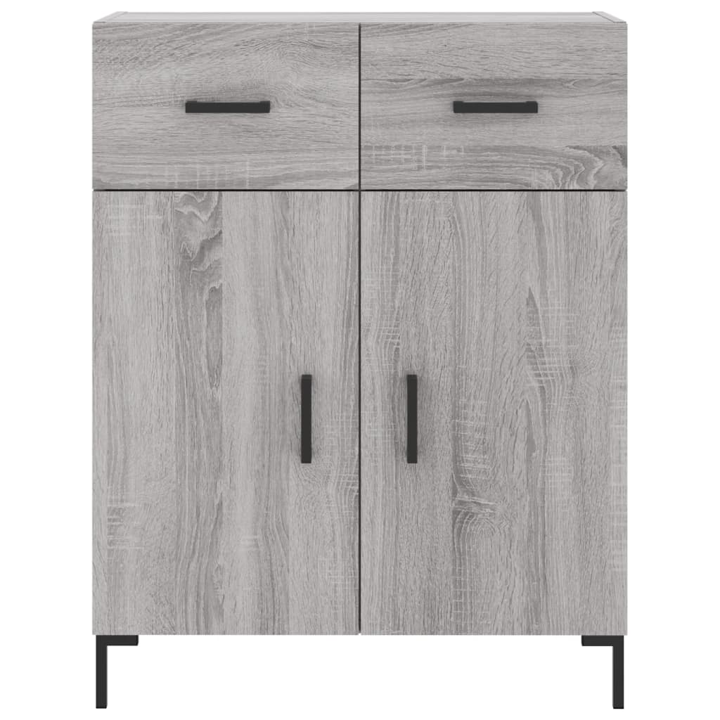 Highboard grå sonoma 69,5x34x180 cm konstruert tre
