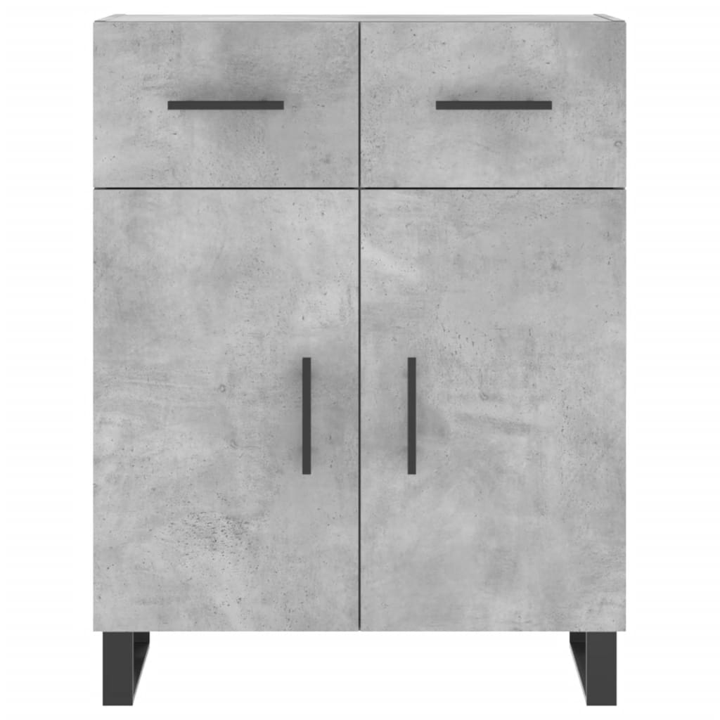 Highboard betonggrå 69,5x34x180 cm konstruert tre