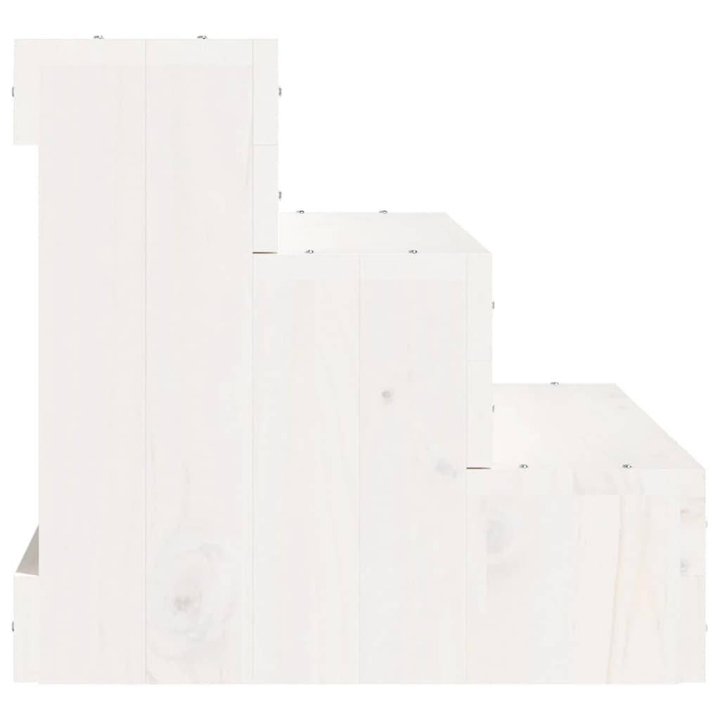 Kjæledyrstrapp hvit 40x37,5x35 cm heltre furu