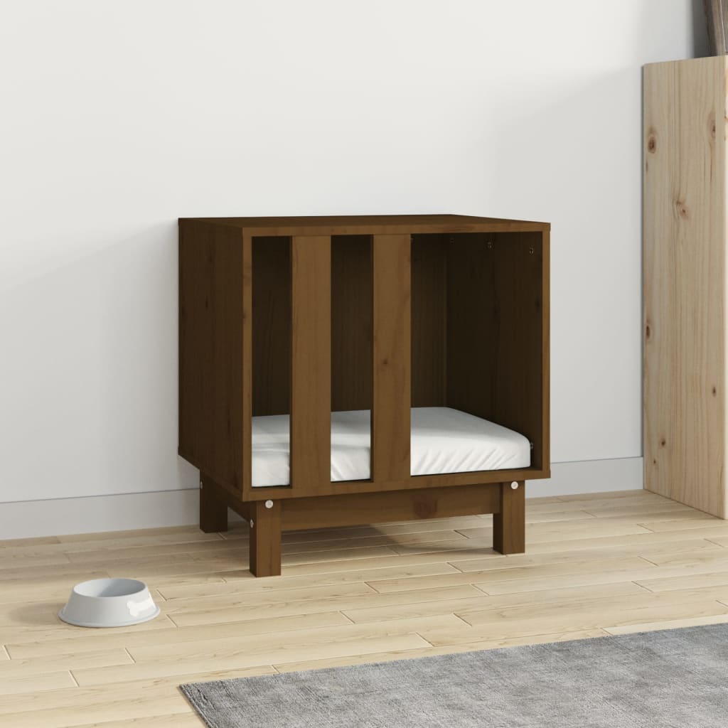 Hundeseng honningbrun 50x40x52 cm heltre furu