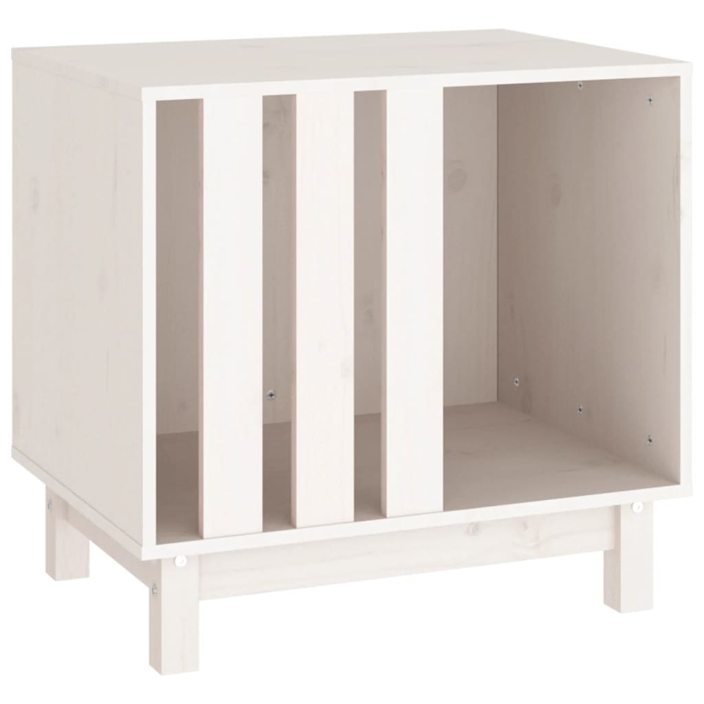 Hundehus hvit 60x45x57 cm heltre furu