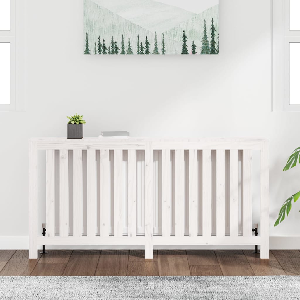 Radiatordeksel hvit 169x19x84 cm heltre furu vidaXL