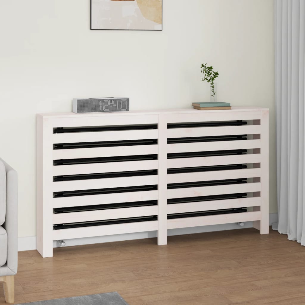 Radiatordeksel hvit 153x19x84 cm heltre furu vidaXL