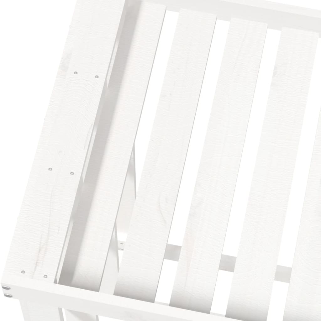 Utendørs vedstativ hvit 108x52x106 cm heltre furu