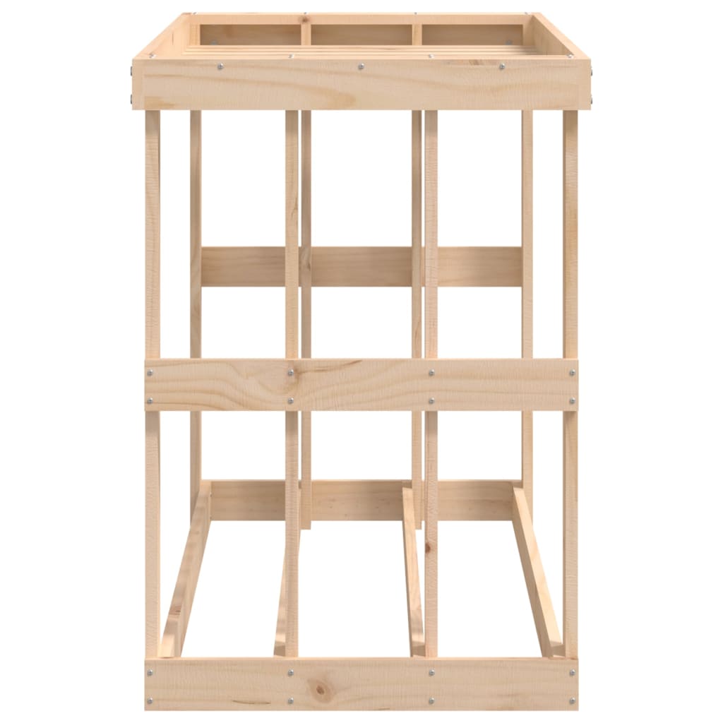 Utendørs vedstativ 108x52x74 cm heltre furu