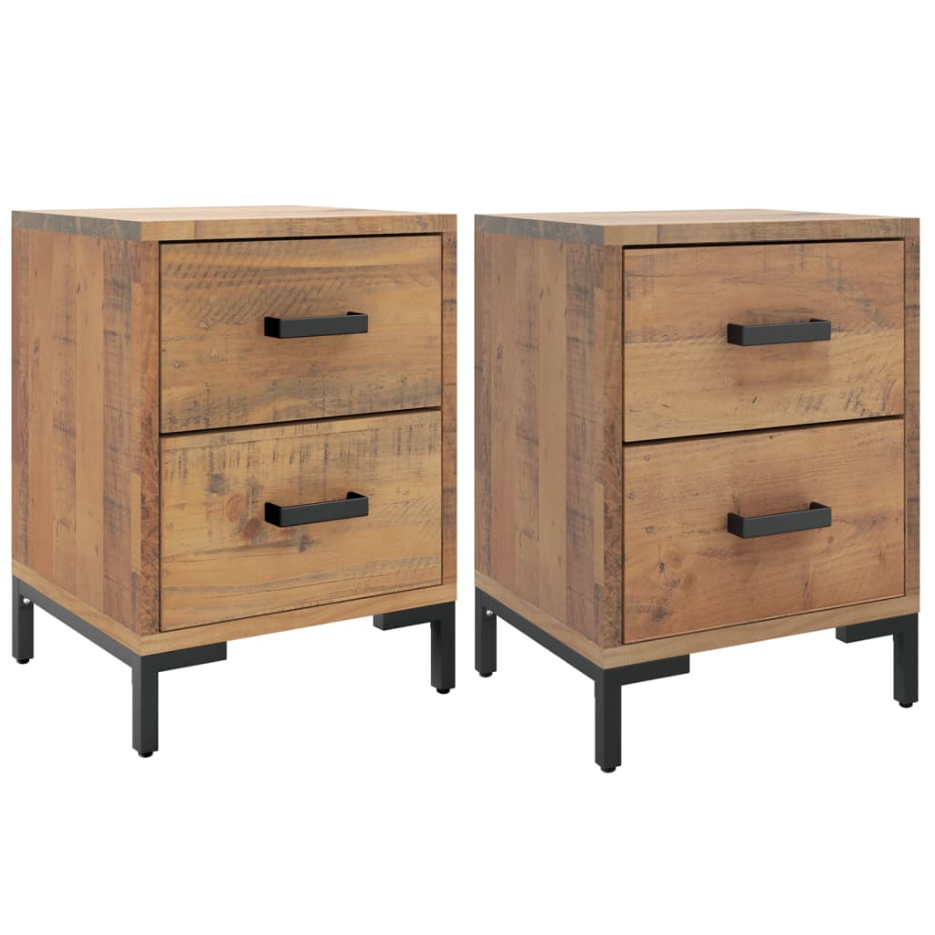 Nattbord 2 stk 36x30x45 cm heltre furu