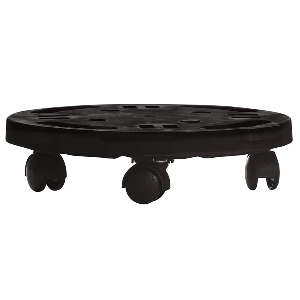 Plantetralle med hjul 3 stk diameter 30 cm svart 170 kg