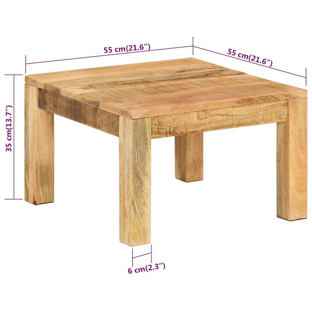 Salongbord 55x55x35 cm heltre mango