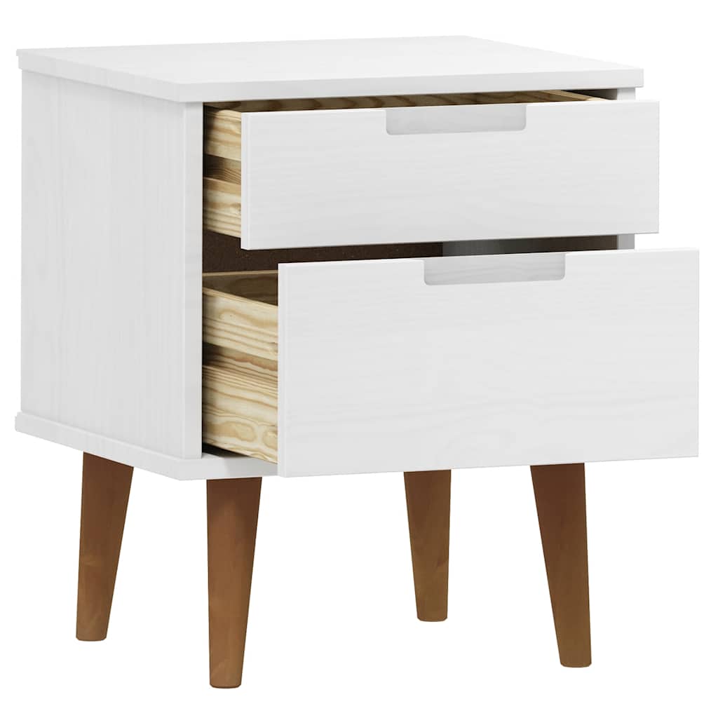 Nattbord MOLDE hvit 40x35x48 cm heltre furu