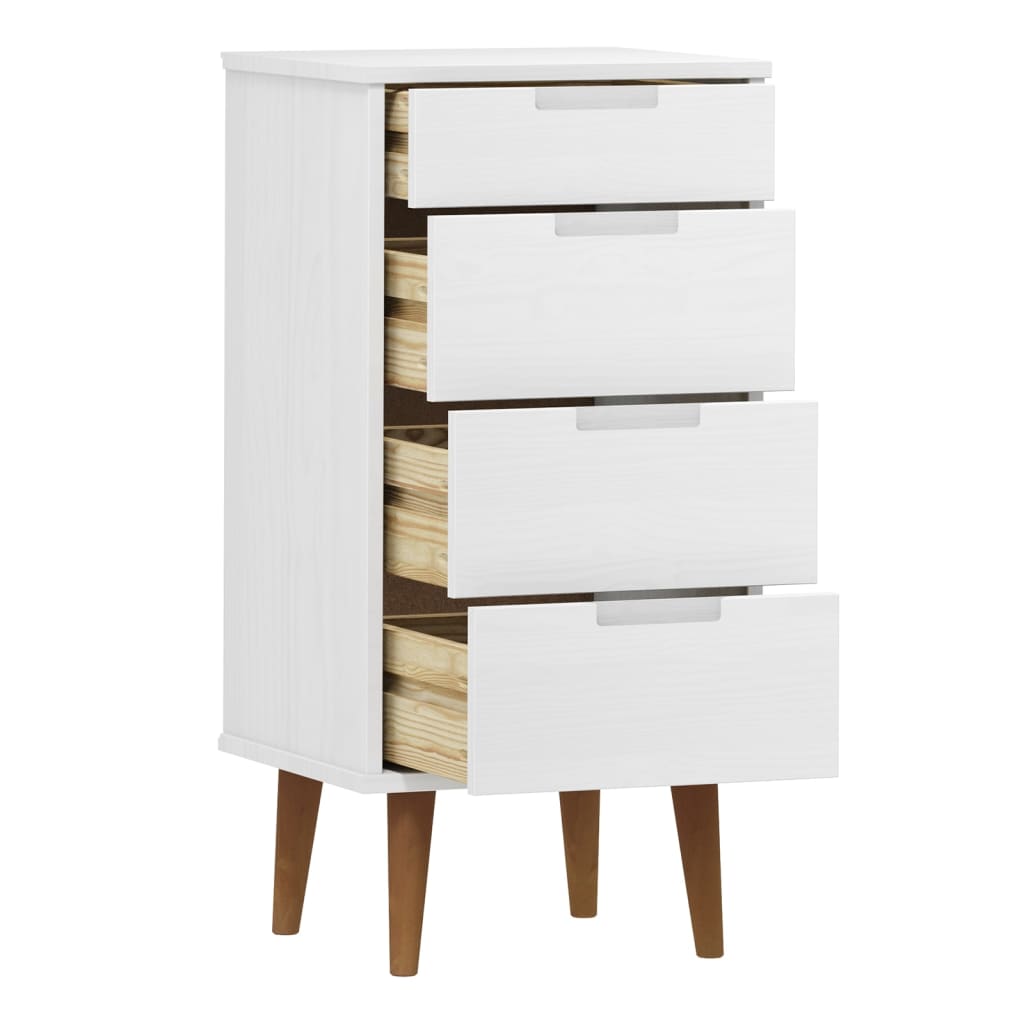 Kommode MOLDE hvit 40x35x82 cm heltre furu