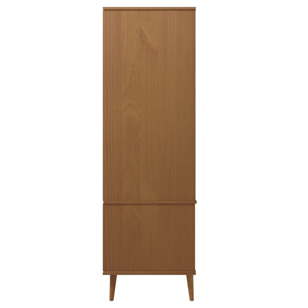Garderobe MOLDE brun 90x55x175 cm heltre furu
