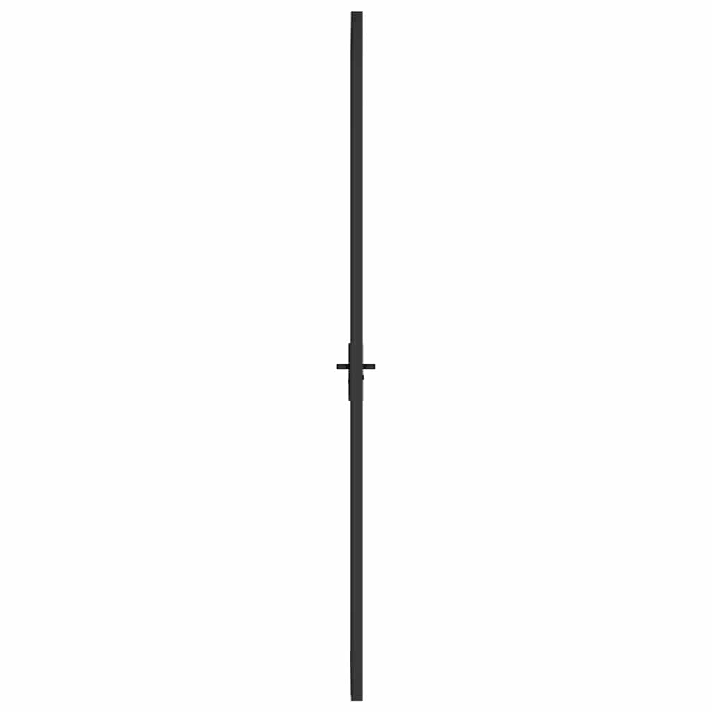 Innerdør 83x201,5 cm svart matt glass og aluminium