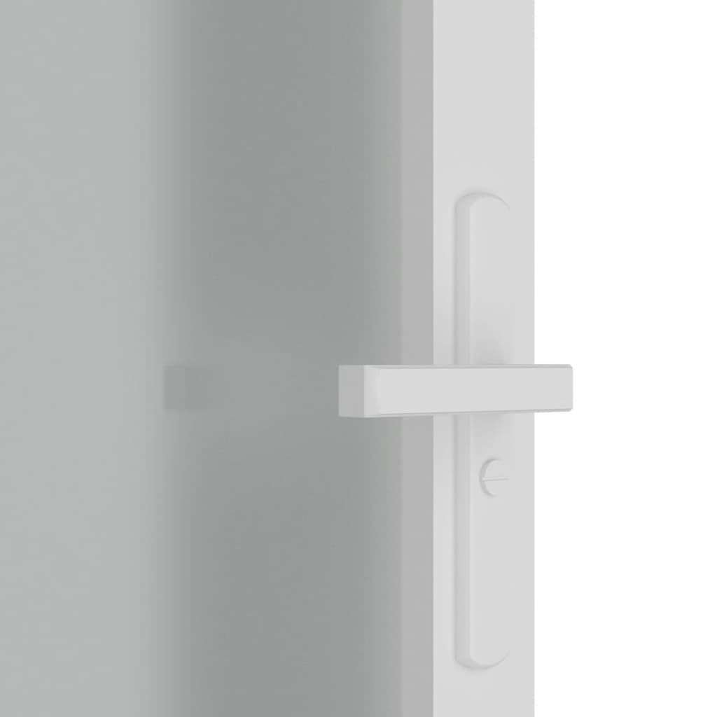 Innerdør 76x201,5 cm hvit matt glass og aluminium