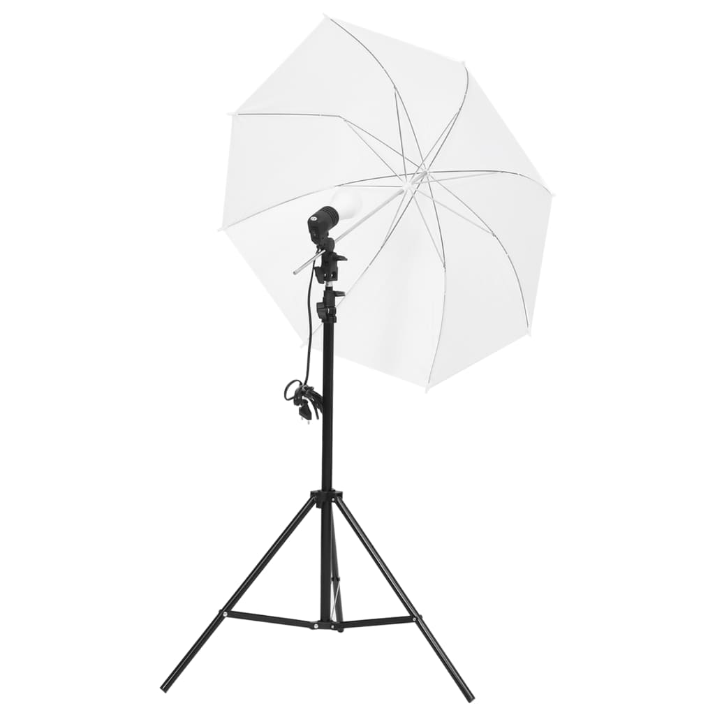 Fotostudiosett med lyssett, bakgrunn og reflektor