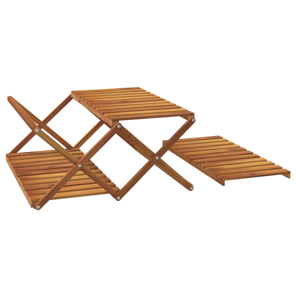 Sammenleggbar hylle 3 lag brun 70x31x63 cm heltre akasie