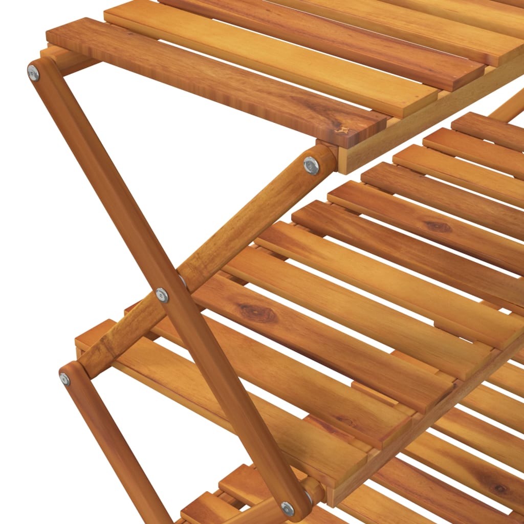 Sammenleggbar hylle 3 lag brun 70x31x63 cm heltre akasie